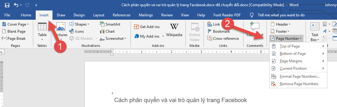 Cách đánh số trang trong Word bắt đầu từ số bất kỳ?
