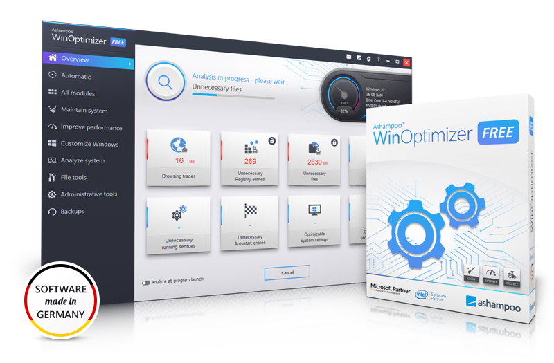 Ashampoo WinOptimizer - Phần mềm Dọn dẹp và Nhanh chóng Máy tính Miễn phí