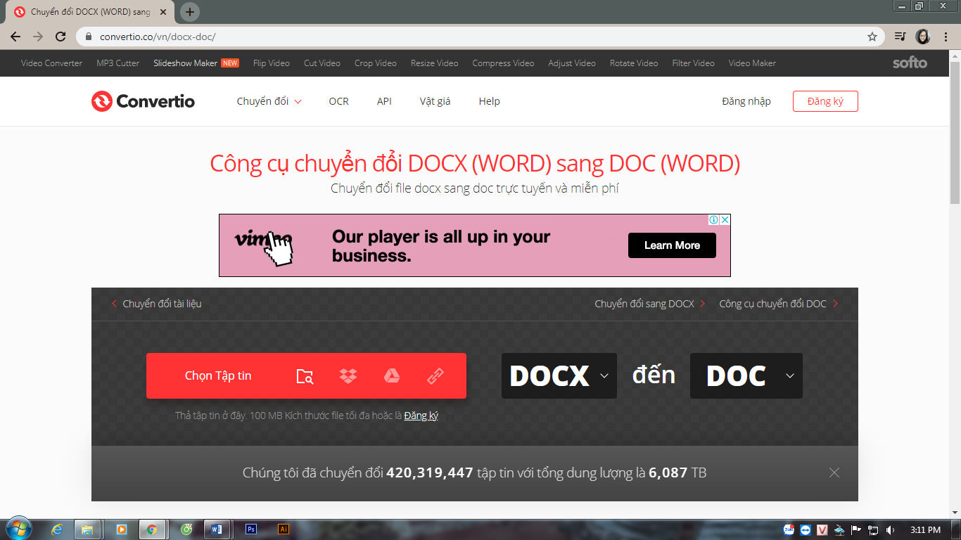 Sử dụng một trang web chuyển DOCX sang DOC trực tuyến - Ảnh 1