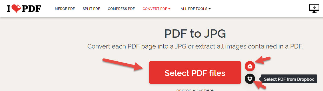 Chuyển file PDF sang PNG, JPG nhanh với ILOVEPDF