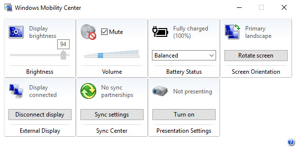 Điều chỉnh độ sáng màn hình với Windows Mobility Center - Ảnh 2