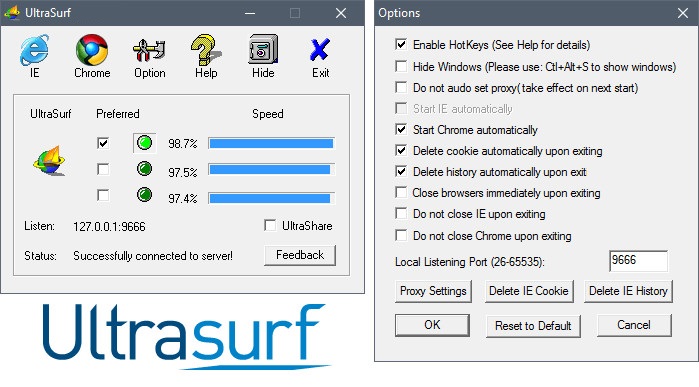 Ultrasurf - Phần mềm Fake IP được nhiều người sử dụng