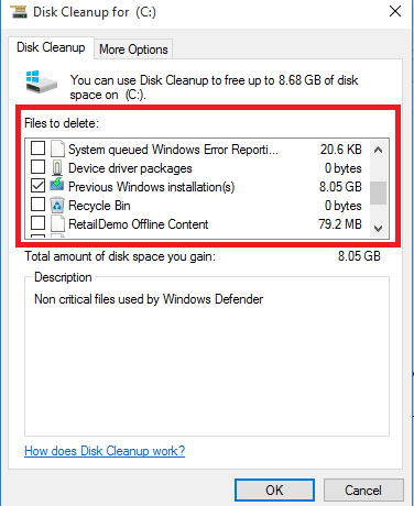Sử dụng Disk Cleanup để xóa Windows.old - Bước 3