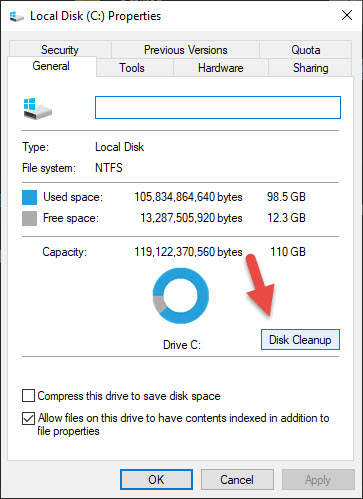 Sử dụng Disk Cleanup để xóa Windows.old - Bước 2