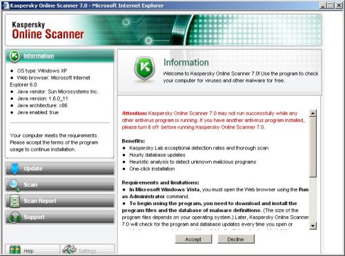 Quét Virus miễn phí online bằng Kaspersky Online Scanner
