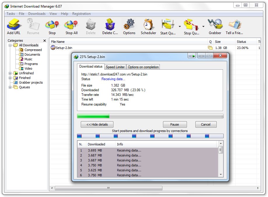 Internet Download Manager - Phần mềm hỗ trợ download tốc độ cao cho máy tính