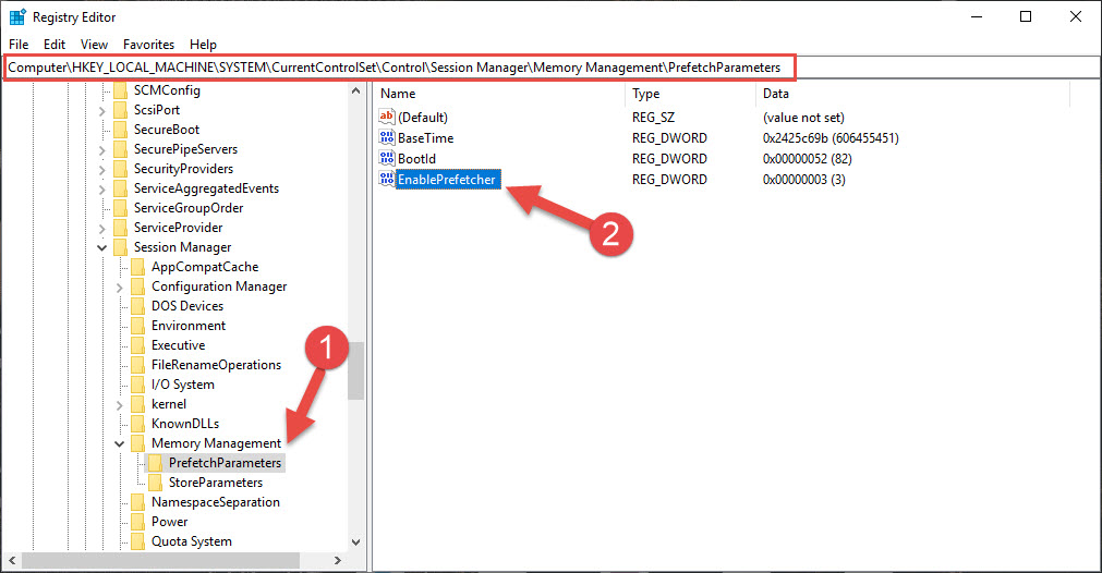 Vô hiệu hóa Superfetch Windows 10 vì thế Registry Editor - Hình 2