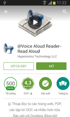 Voice Aloud Reader - Phần mềm đọc văn bản Tiếng Việt tốt nhất trên Android
