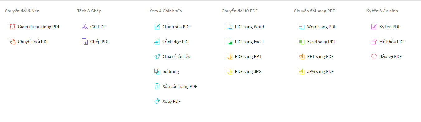 Các công cụ hỗ trợ PDF trên SmallPDF