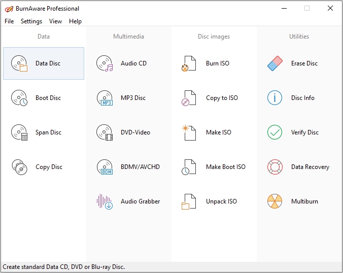 BurnAware Professional - Phần mềm ghi đĩa đa năng và nhẹ