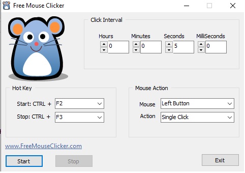 Phần mềm Free Mouse Click 