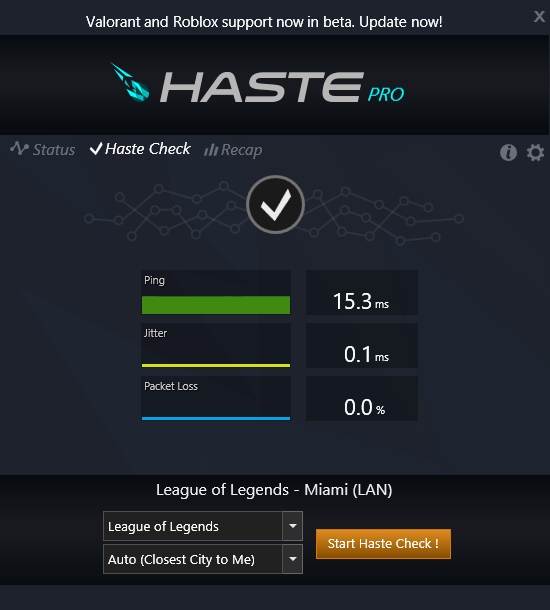 Haste - Phần mượt hạn chế ping, hạn chế lag lắc khi tập luyện game nặng trĩu, hình đồ họa cao