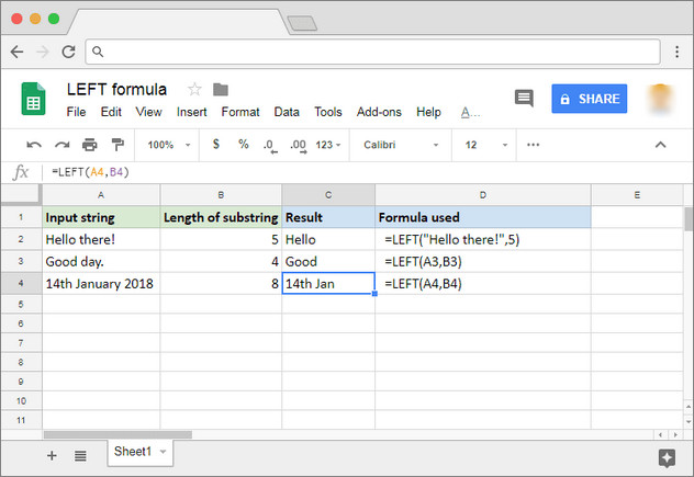 Cách sử dụng hàm LEFT trong Google Sheets - Ảnh 1