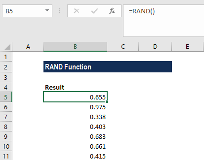 Hàm Randbetween trong Excel