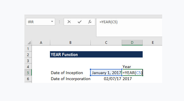 Hàm lấy ngày tháng năm trong Excel