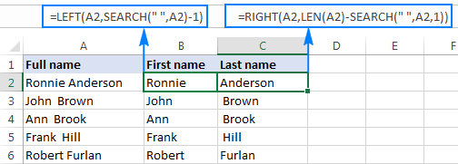 Cách sử dụng hàm tách tên và họ trong Excel