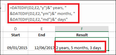 Các sử dụng hàm tính số ngày Dateif - Ảnh 2