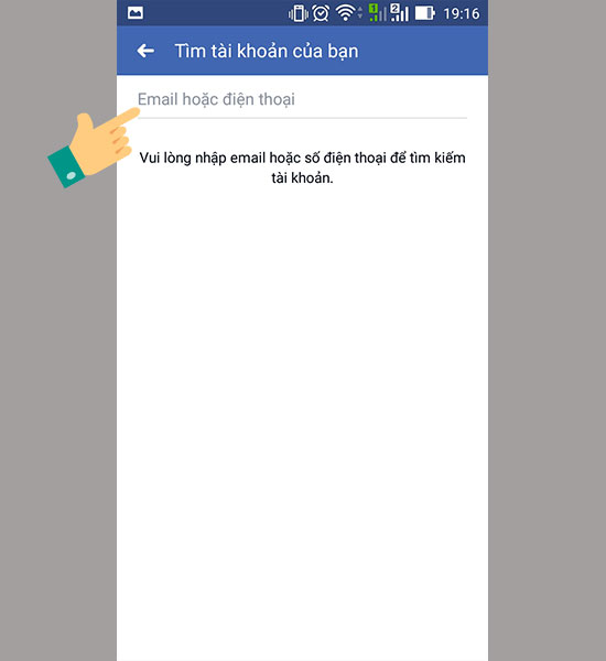 Nhập số điện thoại mà bạn dùng để đăng ký tài khoản Facebook đó