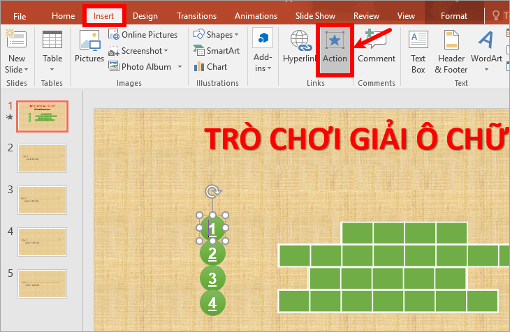 Hướng dẫn cách làm trò chơi ô chữ trên Powerpoint đơn giản