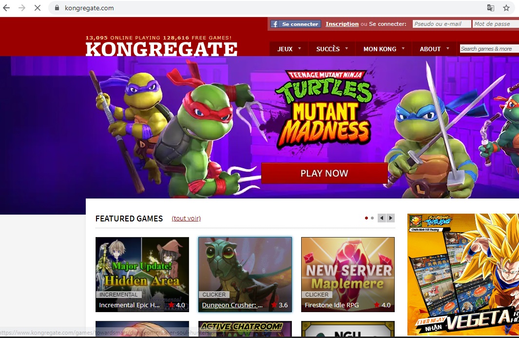 Kho game miễn phí khổng lồ có sẵn trên webiste Kongregate.com