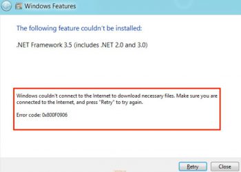 Cách Sửa lỗi 0x800F081F khi cài đặt .Net Framework 3.5