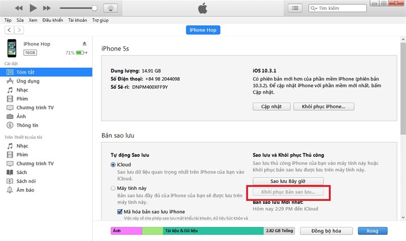 Mới nhất] Hướng dẫn chạy lại phần mềm qua iTunes cho cho điện thoại iPhone  14