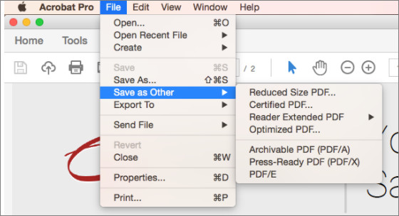 Sử dụng tùy chọn Reduced Size PDF