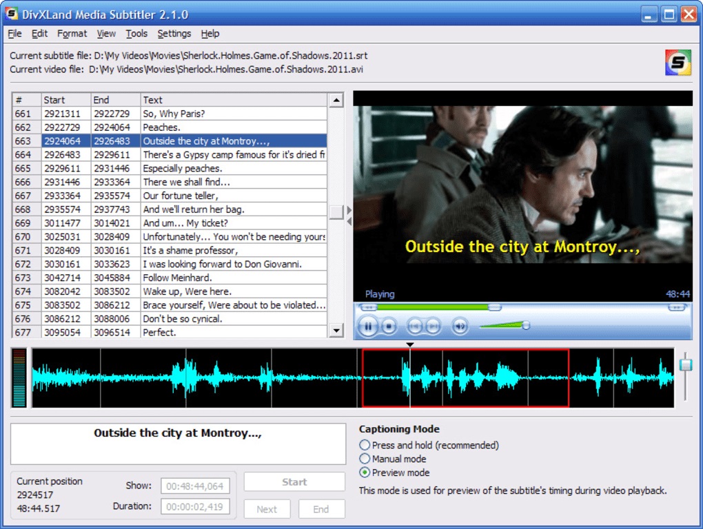 Phần mềm ghép phụ đề DivXLand Media Subtitler