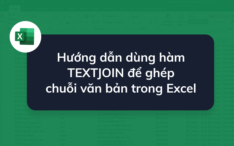 Hàm nối chuỗi trong Excel - Hàm TextJoin