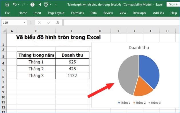 Cách vẽ biểu đồ gia dụng tròn trặn vô Excel 