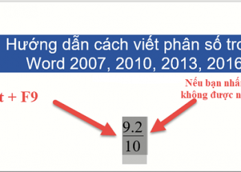 cách viết phân số trong word 2019