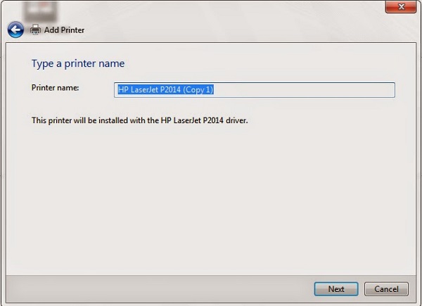 Cài đặt tên cho máy in của bạn ở mục Printer Name