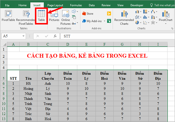 Tạo bảng trong Excel cực đơn giản: Excel có thể giúp bạn thiết kế bảng một cách dễ dàng và nhanh chóng. Hãy xem hình ảnh liên quan để học cách tạo ra bảng trong Excel cực đơn giản và chuyên nghiệp. Tận dụng sức mạnh của Excel để tạo ra bảng dữ liệu tuyệt vời và sắp xếp các thông tin theo cách bạn muốn.