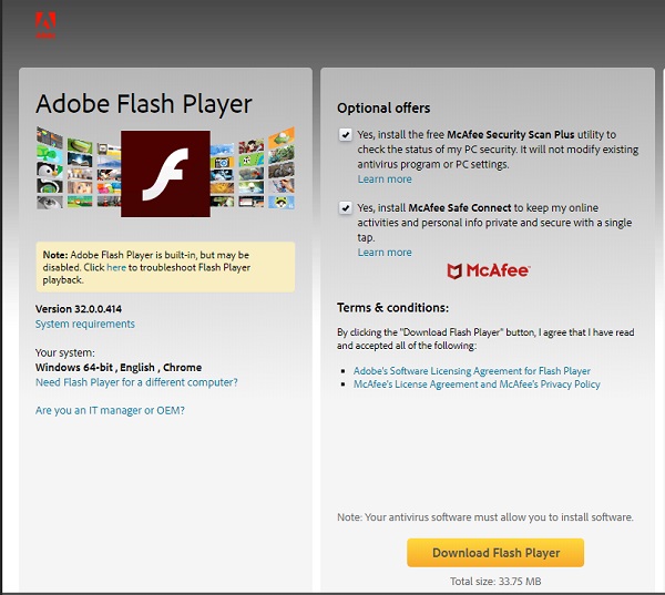 Tải xuống Adobe Flash Player mới