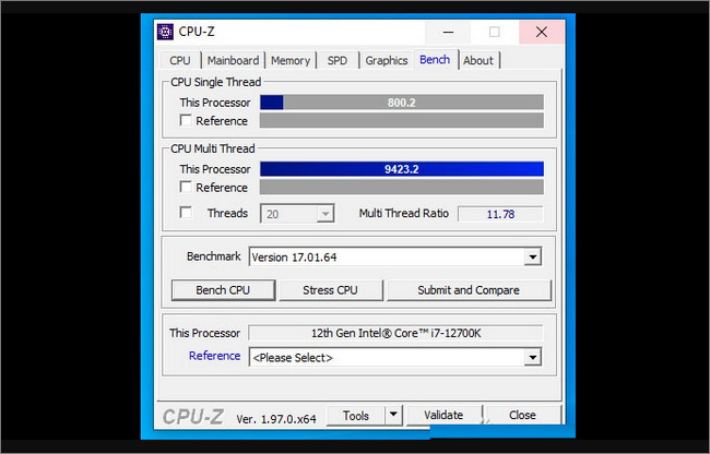 Kết quả điểm benchmark CPU Intel Core i7-12700K
