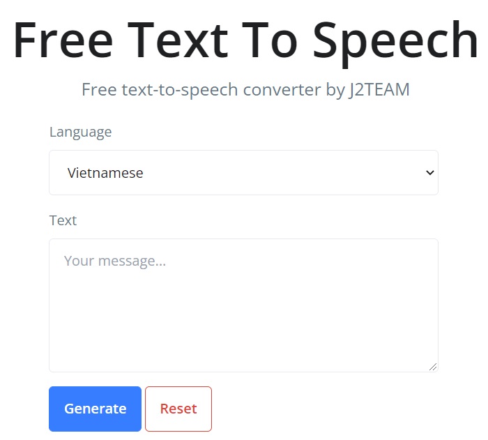 chuyển văn bản thành giọng nói online bằng Free Text to Speech