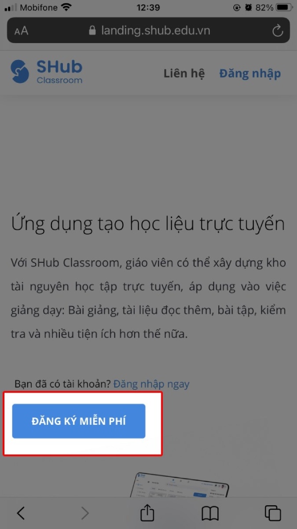 shub classroom đăng ký cho học sinh