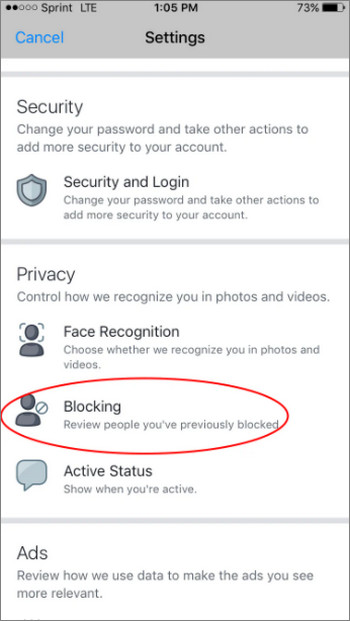 unblock Facebook Messenger