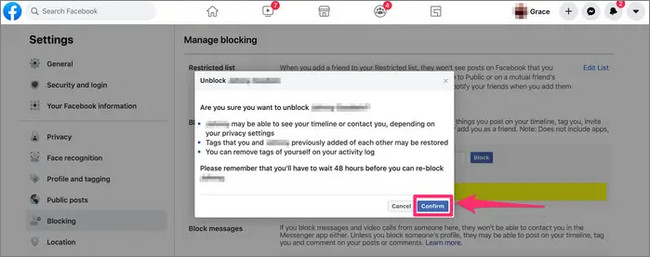 How to see messages when blocked on Messenger