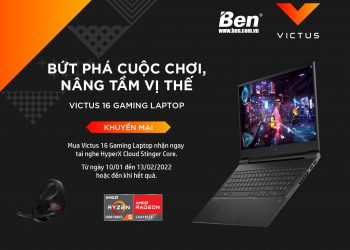 Sắm Laptop Gaming HP Victus 16, nhận ngay quà tặng Tai nghe HyperX Cloud Stinger™ Core