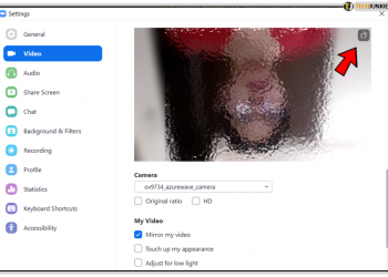 camera laptop bị ngược