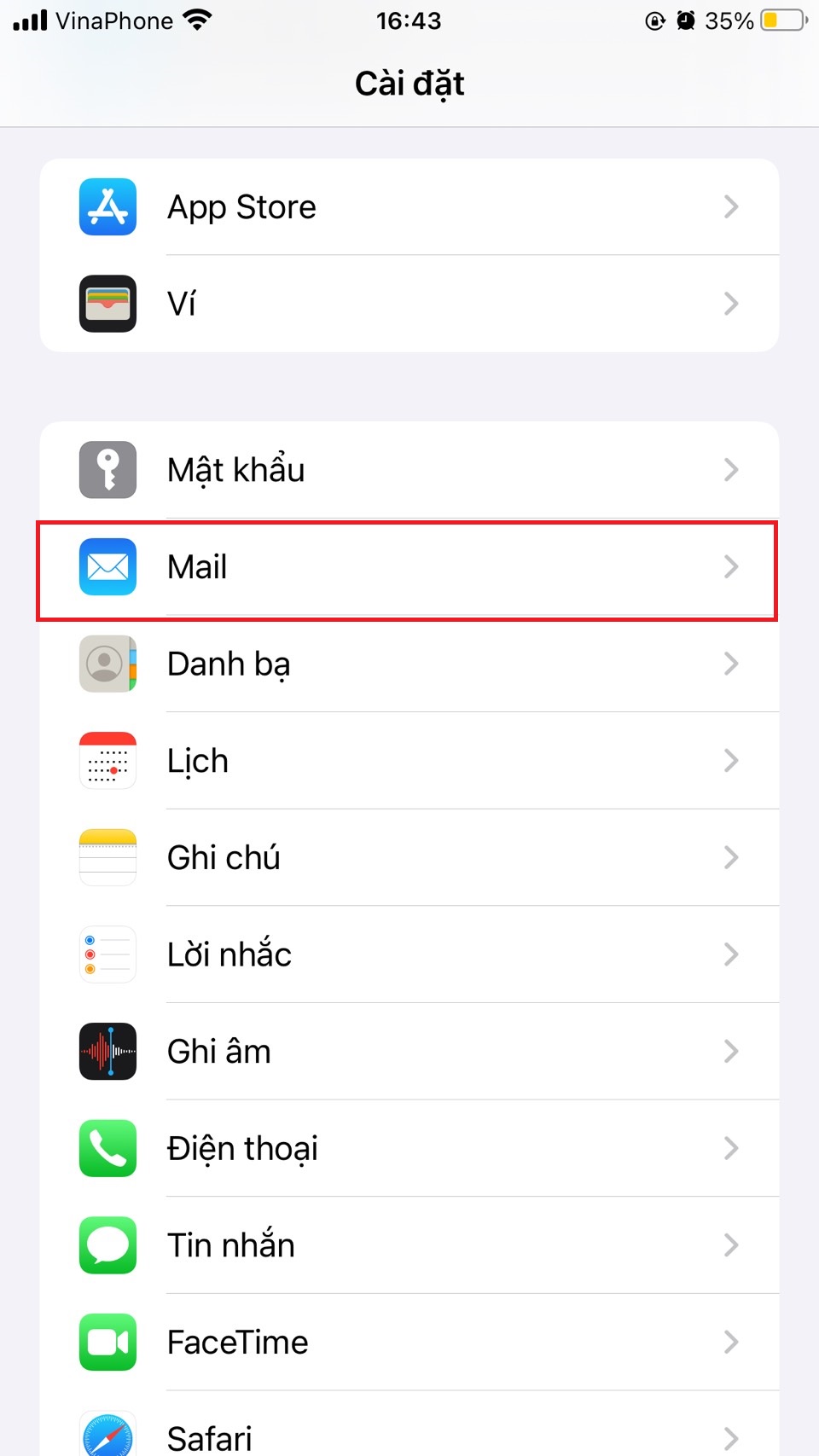 Tắt tính năng push avf tìm nạp email theo cách thủ công