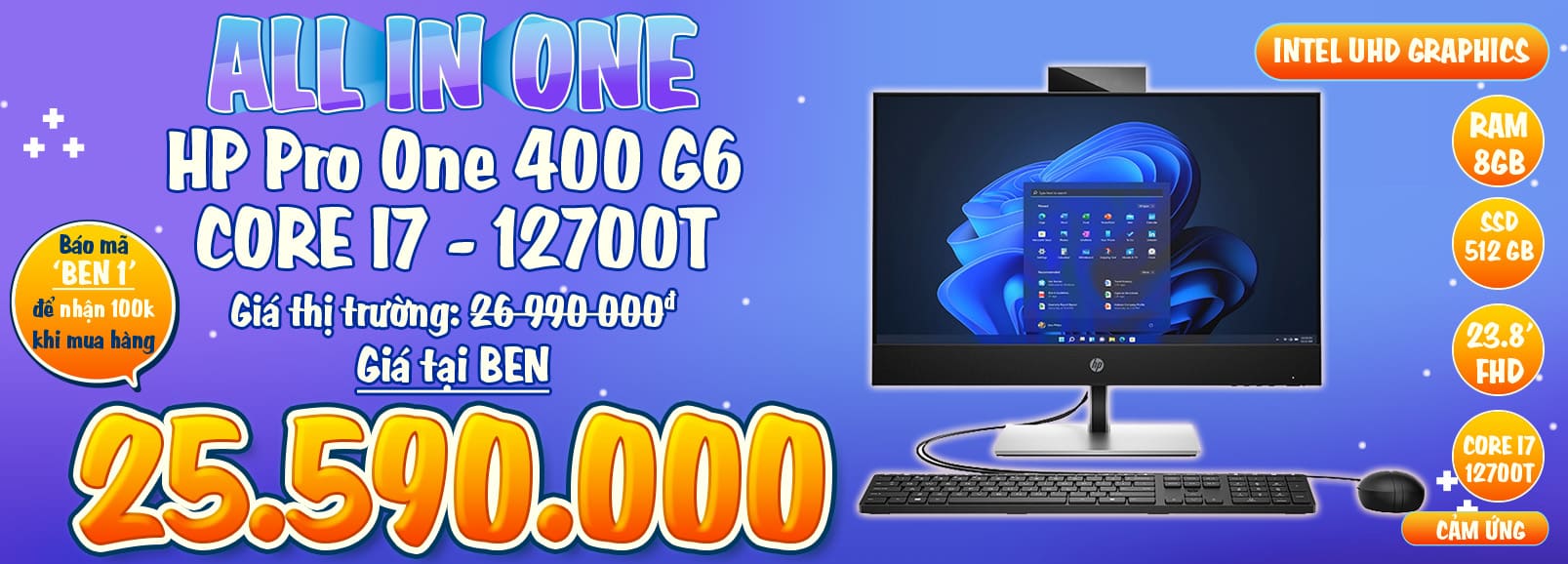 1607x578 banner HP Pro One 400 G6 i7 1