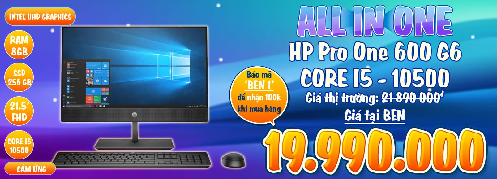 1607x578 banner HP Pro One 600 G6 i5