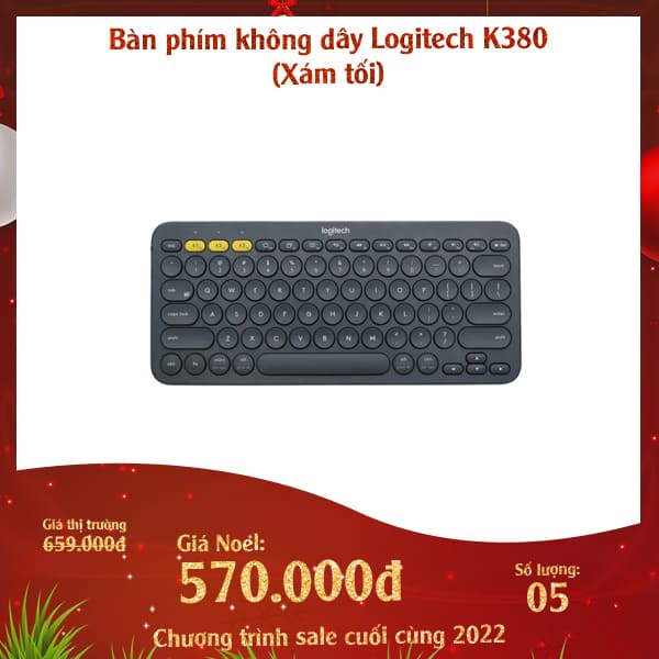 Ban phim khong day Logitech K380 Xam toi