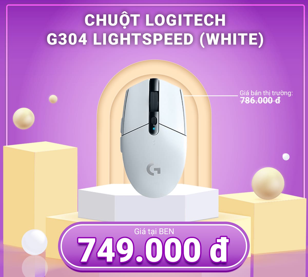 Chuot Logitech G304 LIGHTSPEED white 1
