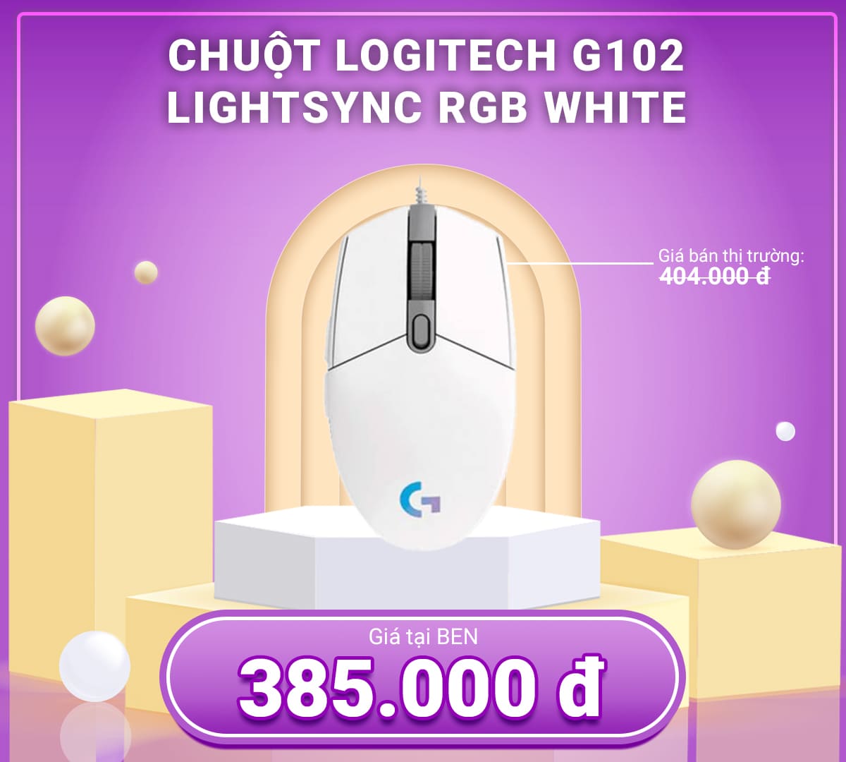 Chuot co day Logitech g102 white