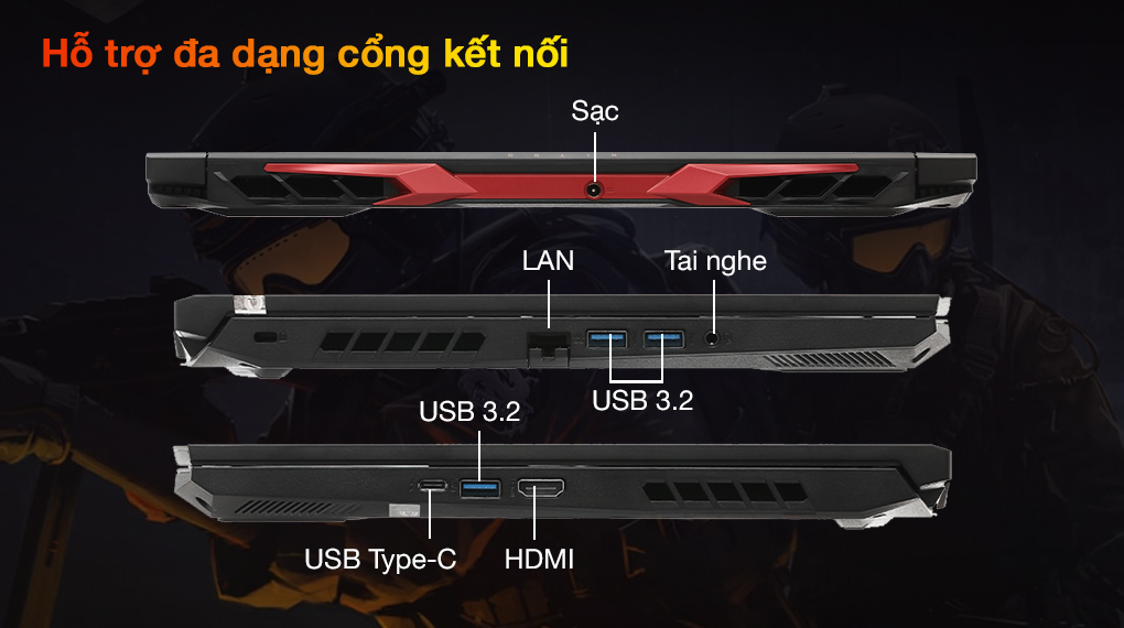 Laptop Acer Nitro 5 2021 AN515-57 còn tích hợp công nghệ kết nối không dây Wi-Fi 6