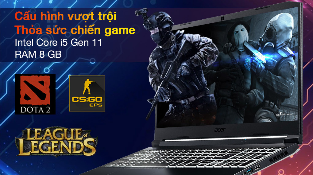 Với Acer Nitro 5 AN515-57 2021, người dùng có thể tận hưởng được những trải nghiệm gaming tuyệt vời