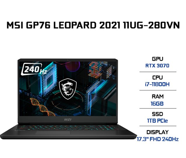 MSI GP76 LEOPARD 11UG 280VN không chỉ mang đến sức mạnh xử lý vượt trội mà còn cho phép người dùng trải nghiệm những trò chơi đòi hỏi đồ họa cao